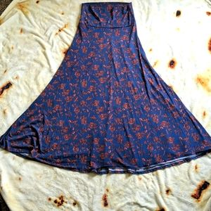 LuLaRoe Maxi, small, blue and orange summer dress